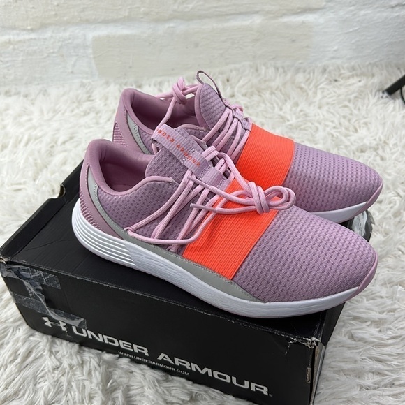 Under Armour Women's Breathe Lace NM2 Sneaker, Pink Fog/Gray Flux - Picture 2 of 8